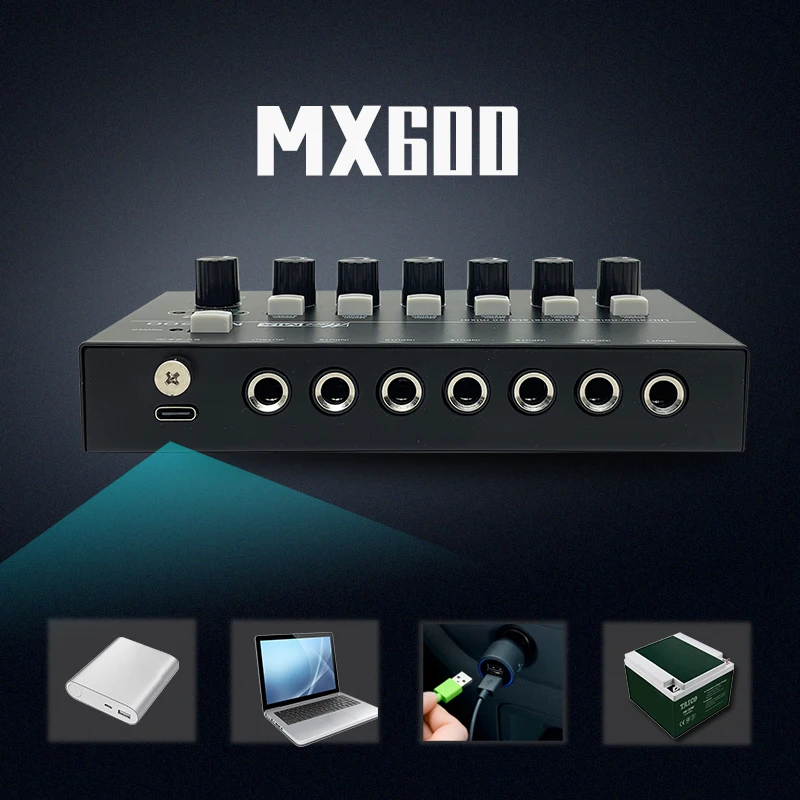 6-channel stereo mixer Mini portable professional audio mixer ultra-low noise line mixing on-site recording
