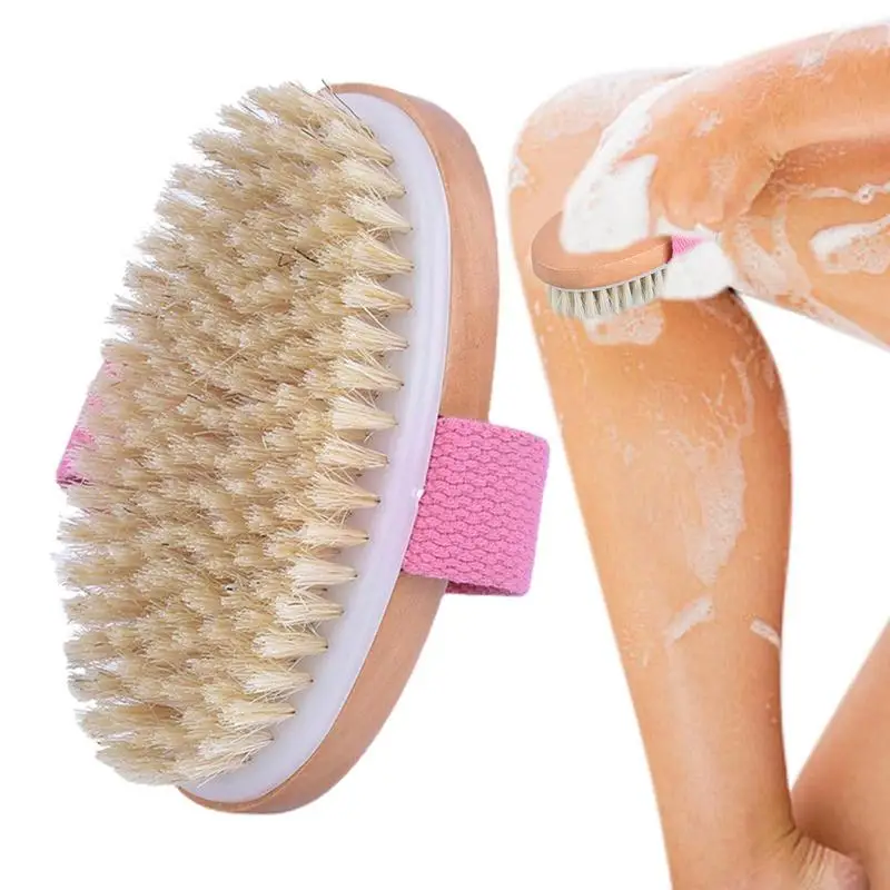 

Dry Brushing Body Brush 1 Pc Wet Dry Skin Body Natural Bristle Brush SPA Brush Bath Massager For Shower Bathing Cleansing