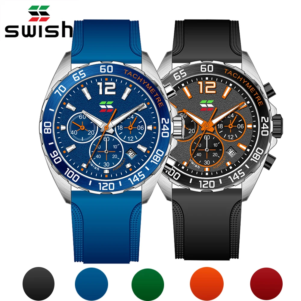 2023SWISHSportLuxuryWatchforMenSportChronographBlueWrist