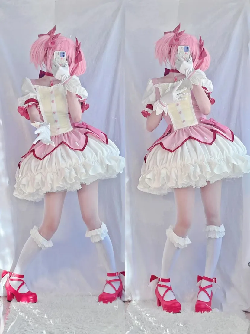 

Unisex Anime Cos Puella Magi Madoka Magica Kaname Madoka Cosplay Costumes Halloween Christmas Party Sets Uniform Suits