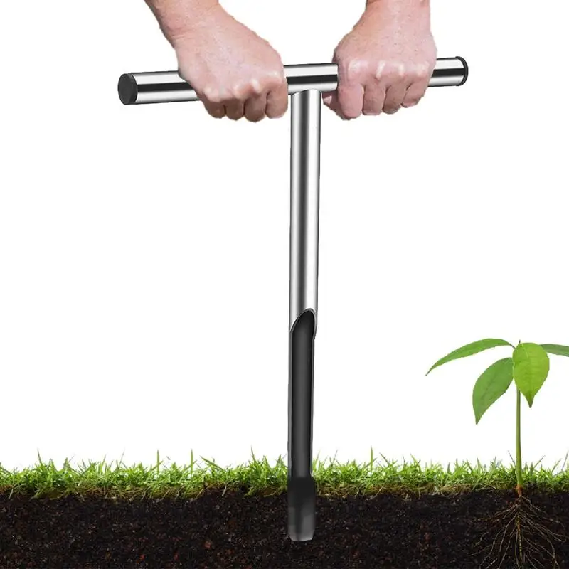 Soil Sampler Stainless Steel Soil Tester With T-Shape Handle Garden And Lawn Maintenance Tools Plant Care For House Plant Garden