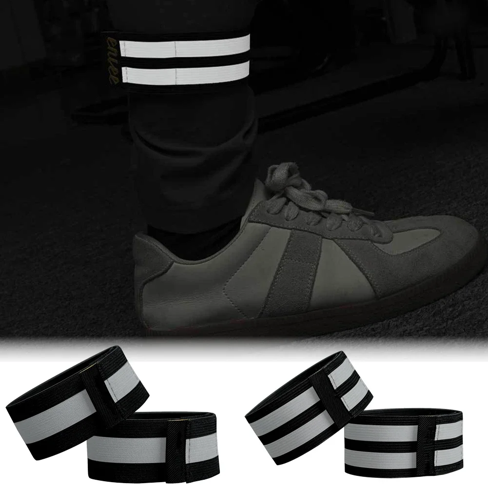 Bicycle Trouser Straps Road Bike Night Riding Reflective Gaiters Outdoor Hiking Night Running Trouser Leg Straps 1 Pair