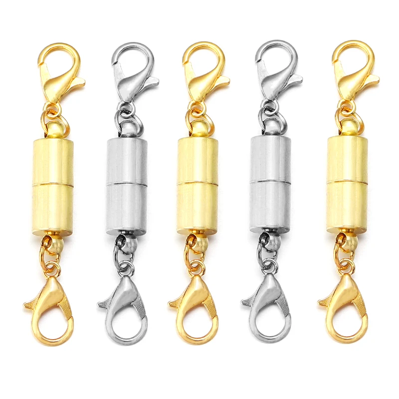 10pcs Strong Magnetic Clasps Clever Clasp Built-in Safety Magnetic Lock  With Lobster Clasp For Jewelry Making Diy