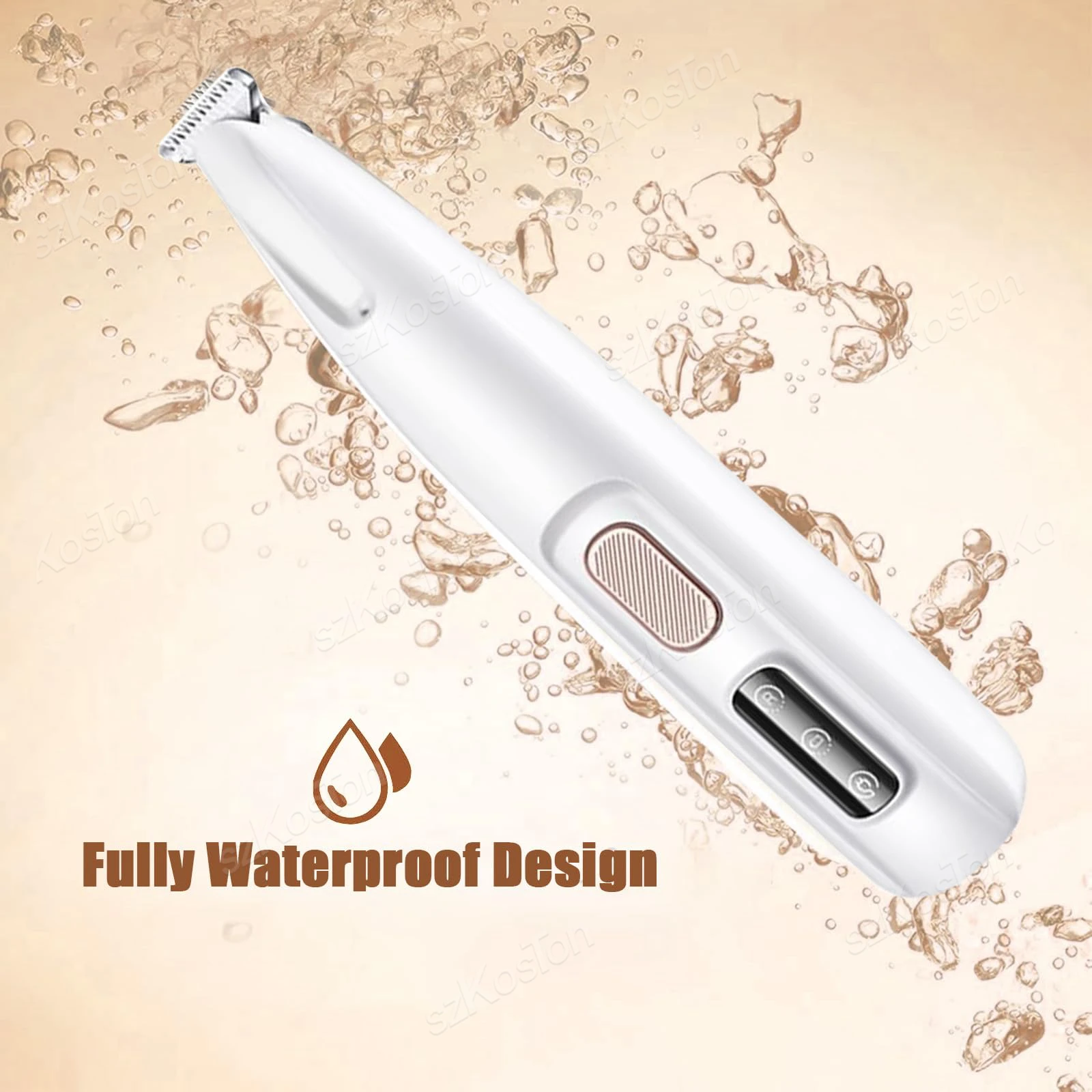 Pet Hair Cutting Machine with LED Light Cat Dog Paw Trimmer Waterproof Grooming Dog Clipper Foot Shaver