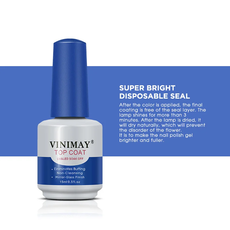 VINIMAY Base Top Coat Gel Nail Polish Acid free Primer Varnish Hybrid Semi Permanent Matte Top Sonax Nails Reinforce Rubber Base 6