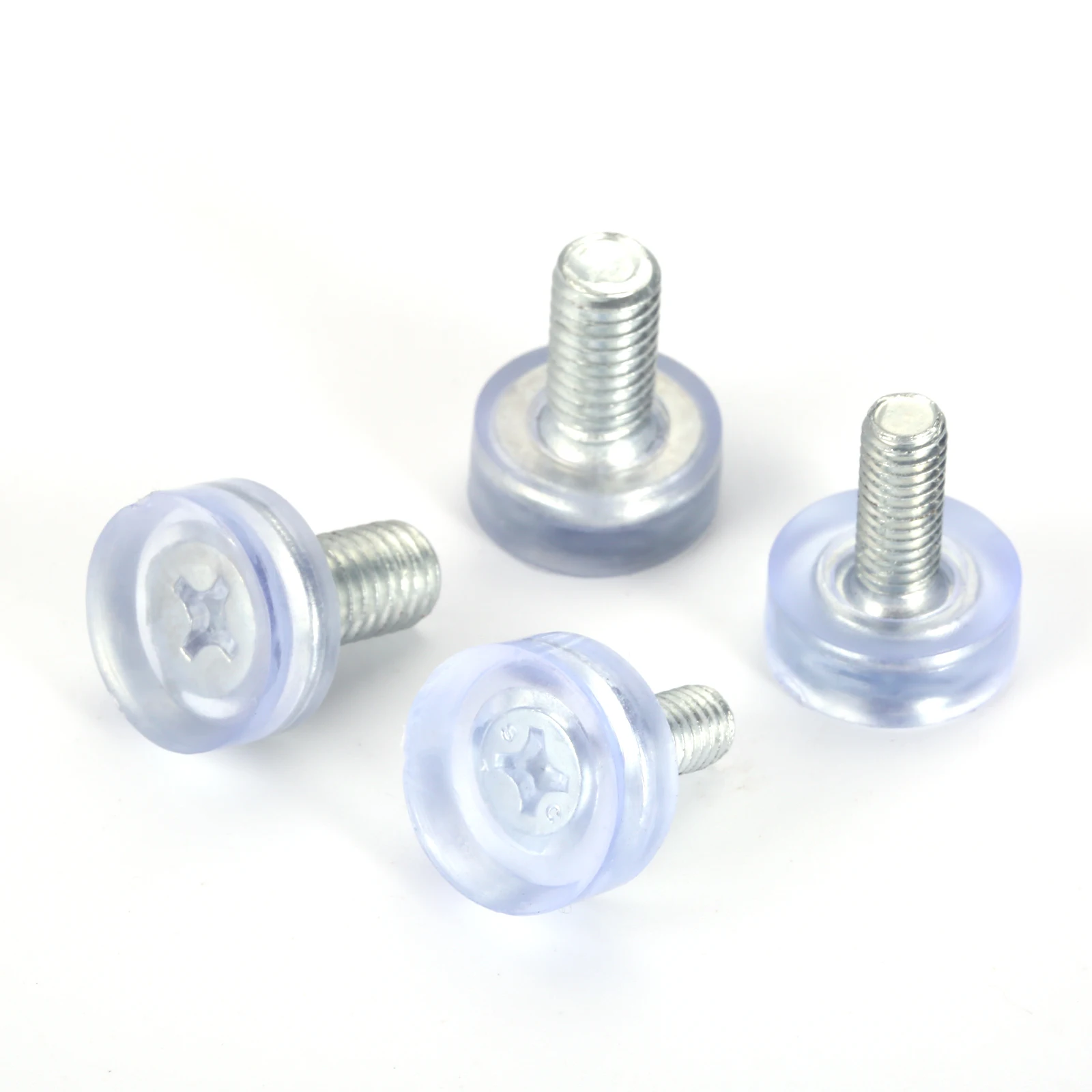 10pcs Furniture Feet Adjustable Transparent Pad Screw M6/M8*18mm Leveling Table Height Balance Chair Leg Protect Floor Anti-slip
