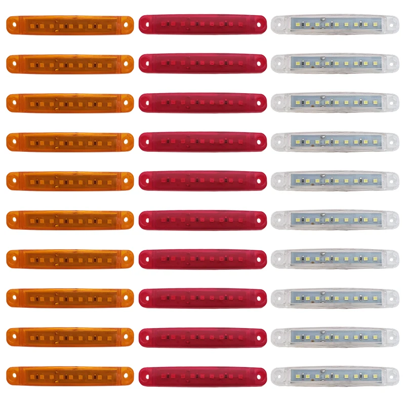 LED Car Lights 10PCS 9 SMD Oval Clearance Trailer 12V/24V