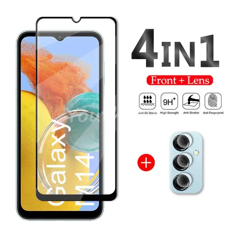 Per Samsung Galaxy M14 Glass Per Samsung M14 Vetro Temperato Full Cover Screen Camera Protector Film Galaxy M14 M13 M33 A23 A13