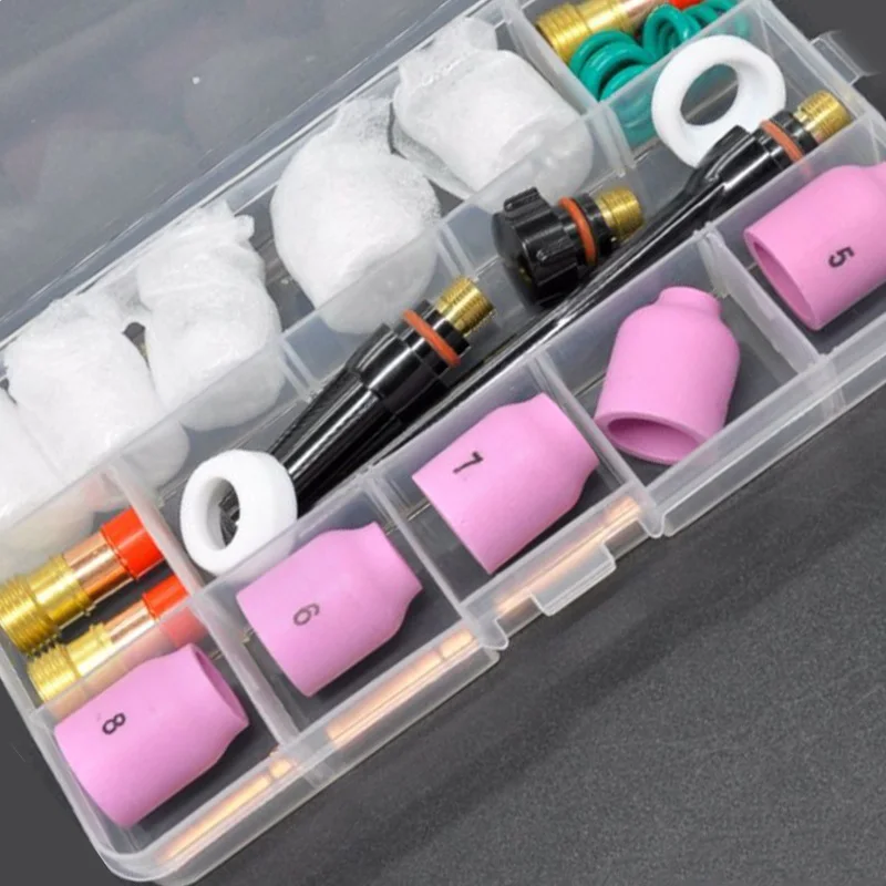 

31pcs/Set TIG Welding Torch Stubby Gas Lens 12 Heat Glass Cup For WP-17/18/26 High Quality Welding Accessories