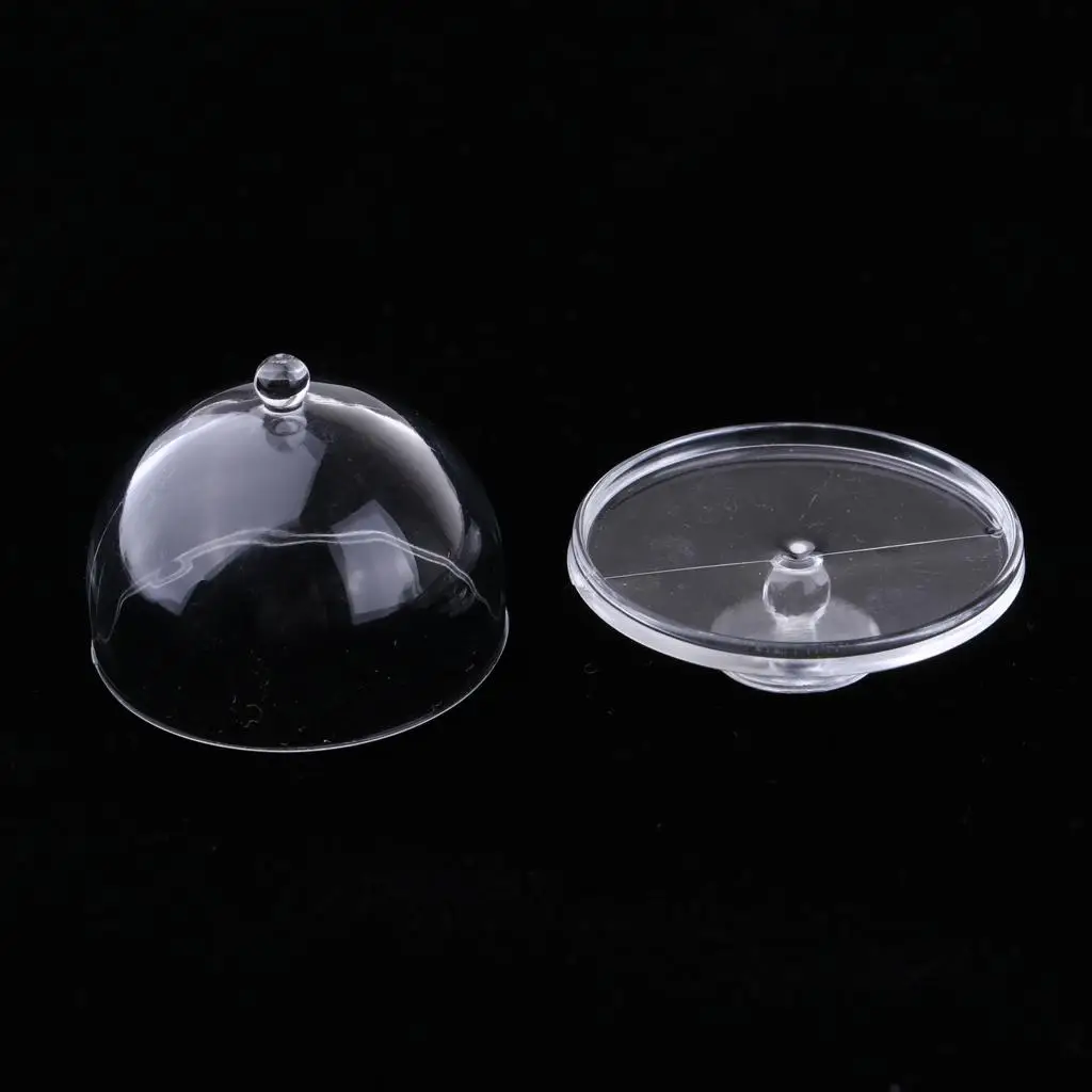 1/12 Miniature Acrylic Cake Display Stand W/ Lid Dollhouse Kitchen #2