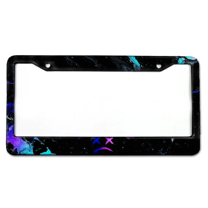 Sleek Chrome License Plate Frame - Universal Fit, Durable Black Finish