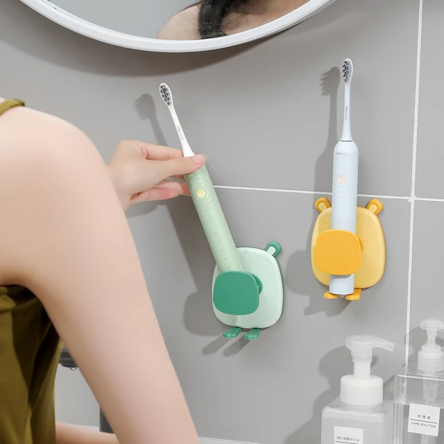 Soporte de pared para cepillo de dientes eléctrico para baño, sin rastro  colgador de cepillo de dientes, ahorro de espacio, accesorios de baño -  AliExpress