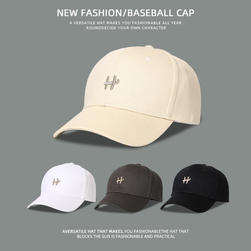 

All-Match Hard Top Sun-Proof Baseball Hat Men Women Spring Summer Autumn Sun Hat Curved Brim Peaked Cap