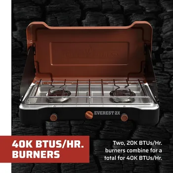 Mountain Series Everest 2X - High Output Two-Burner Camp Stove - Lid Doubles as Windscreen - Portable Cooking Stove 3