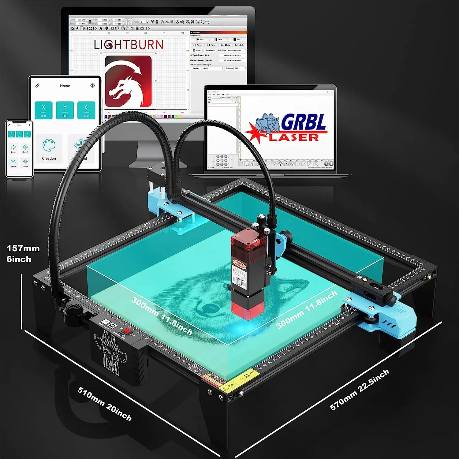 TwoTrees Laser Engraver CNC Router TTS-10/TTS-55 Pro 40W/80W Metal Laser Engraving Cutting Machine With Wifi Offline Control