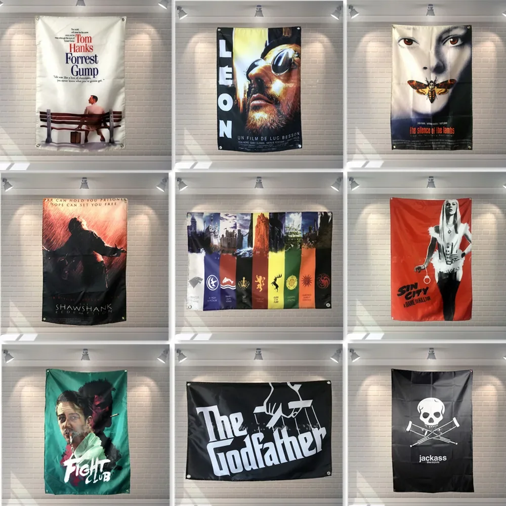 

Old Movie Promotional Poster Wall Hanging Flag Mural Vintage Film Banner Wall Painting Tapestry Club Bar Pub Home Decor Sticker