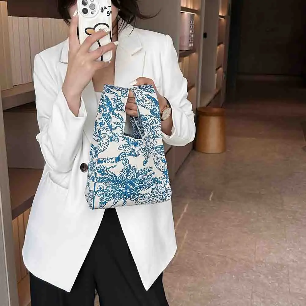 Japanese Velvet Wrist Bag Knot Pouch Portable Coin Purse Phone Key Handbag