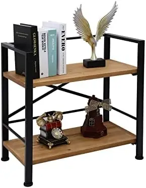 

Tier White Bookshelf, Real Wood Bookshelf Simply Assembled in 10 Minutes, Metal Book Shelf for Storage, Bookcase for Office Orga