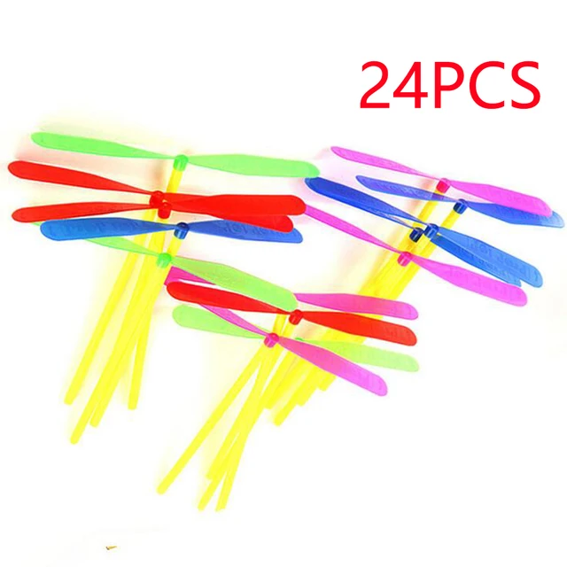 20pcs Novelty Plastic Bamboo Dragonfly Propeller Outdoor Classic Toy Kid Gift Rotating Flying Arrow Multicolor Random Color 2