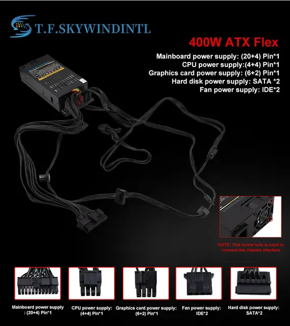 Pc Power Supply METALFISH Flex-400W Modular Power Supply Flex-ATX