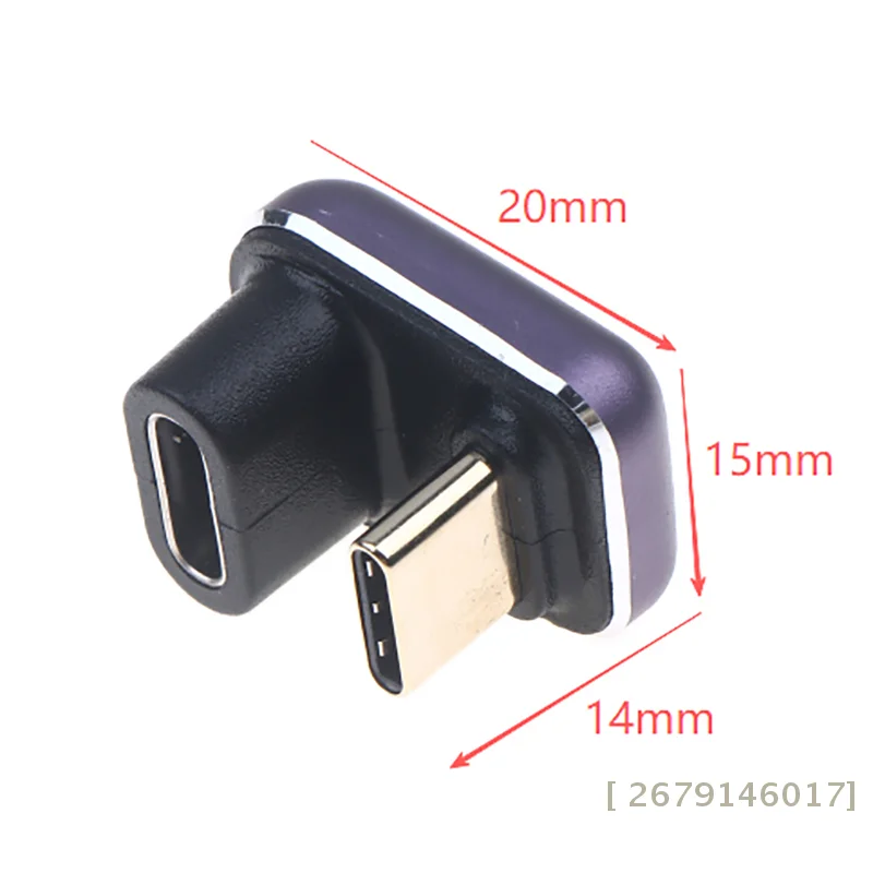 【YY26】1/3개 240W U자형 USB C 어댑터 40G 180도 각도형 Type-C 연장 커넥터 8k 비디오 오디오 디스플레이 지원