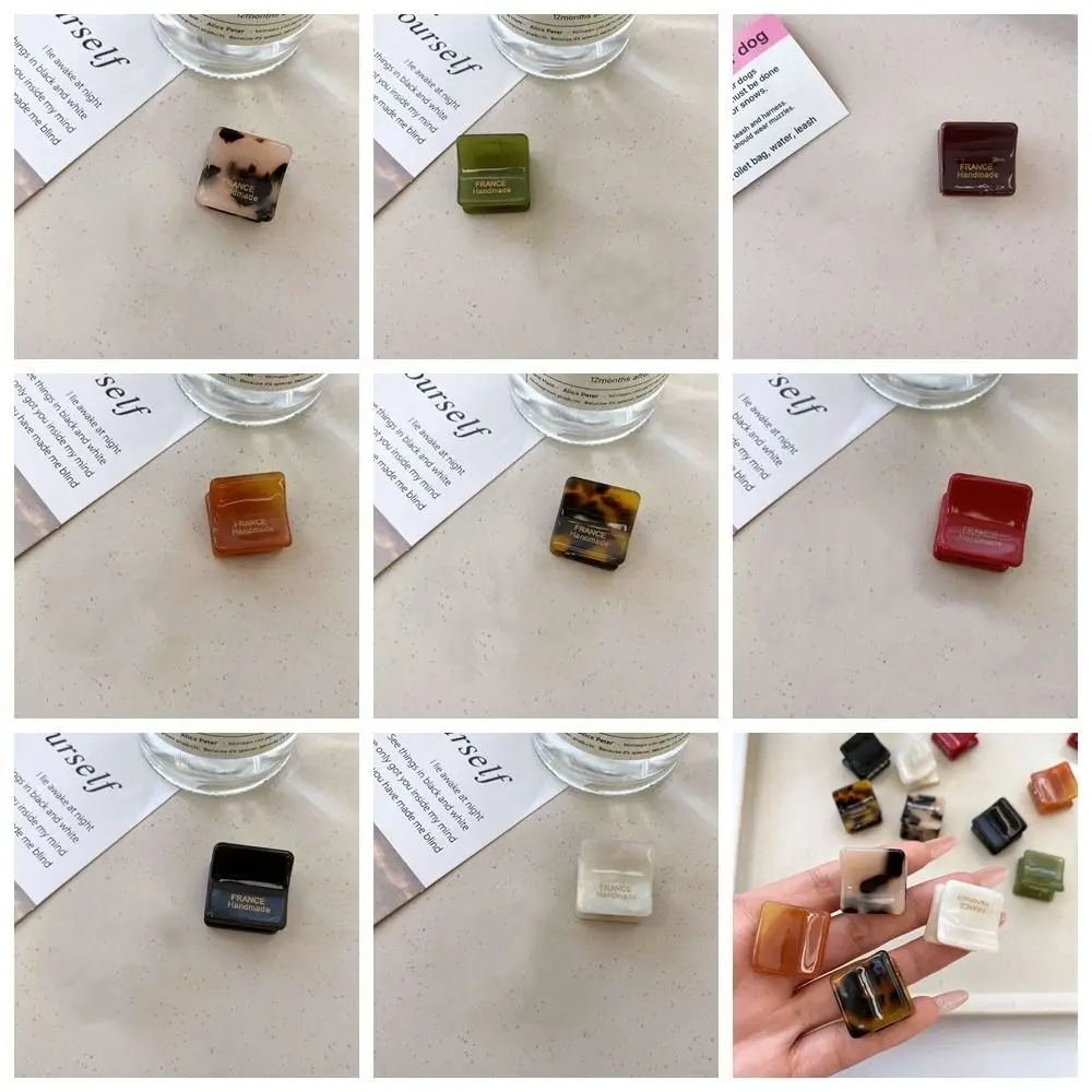 

Hair Grab Clip Mini Hair Claw Retro Square Acetic Acid Acetate Hair Clips Y2K Barrettes Women