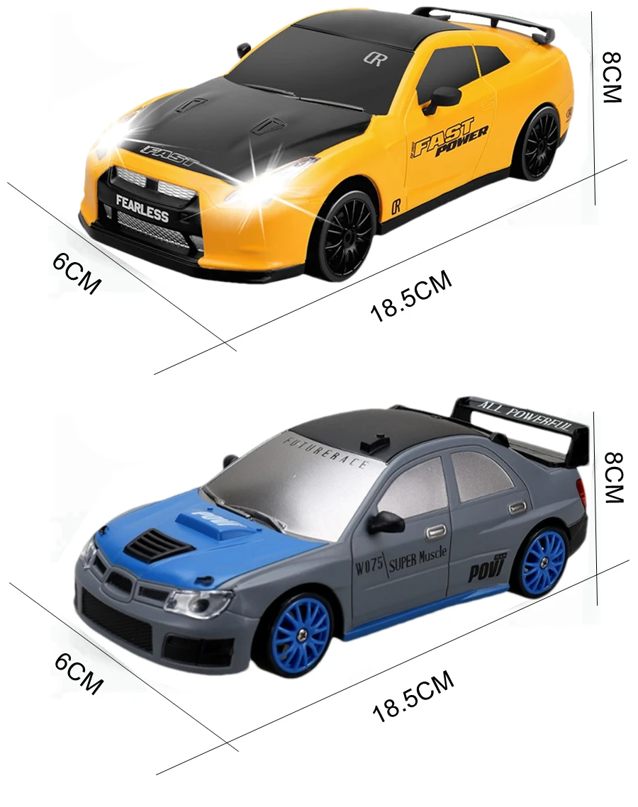 RC Drift Car 4WD - LED Remote Control Racing Vehicle for Kids  Adults