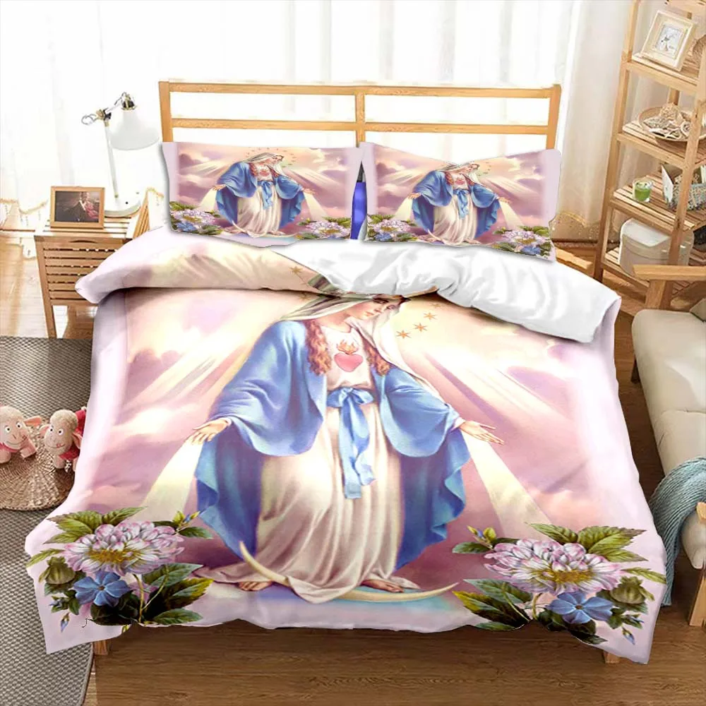 

Иисус, Дева Мария тема детская комната спальня постельное белье одеяло покрывало детская кровать полиэстер пододеяльник комплект с наволочкой