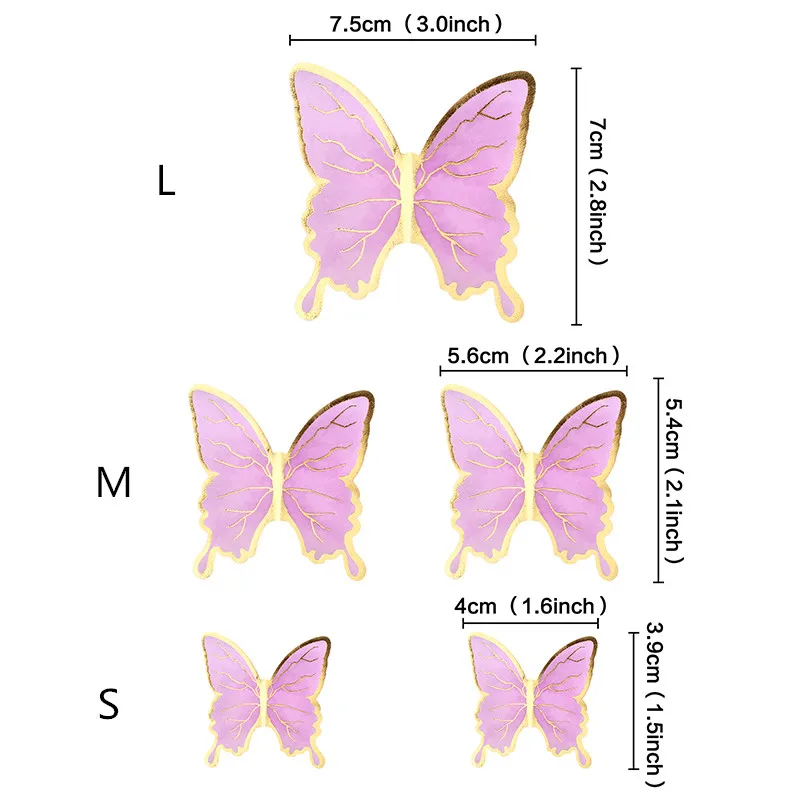 Elegant Butterfly Cake Toppers - Decorative Flags