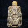 CULTUER ART 2.9 in Collection  Asian Chinese Old Hand Carved Lovely Monkey animal statue Snuff Bottles desk Decoration 1