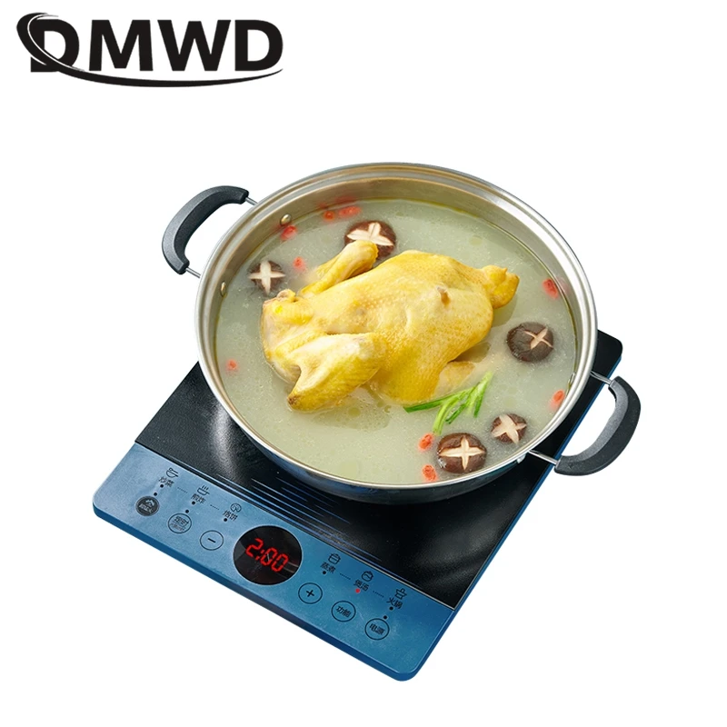 DMWD Household Concave Induction Cooker Electromagnetic Oven Intelligent Touch Control Stove Electric Hot Plate Waterproof 3000W