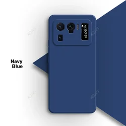 Liquid Silicone Square Phone Case Cover - Premium Protection and Style for Xiaomi 11i 2021 (Navy Blue)