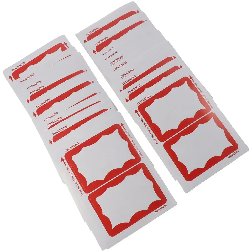 

100 Pcs Blank Nametag Stickers Study Paper Red Rectangular Stickers 59*86mm Office