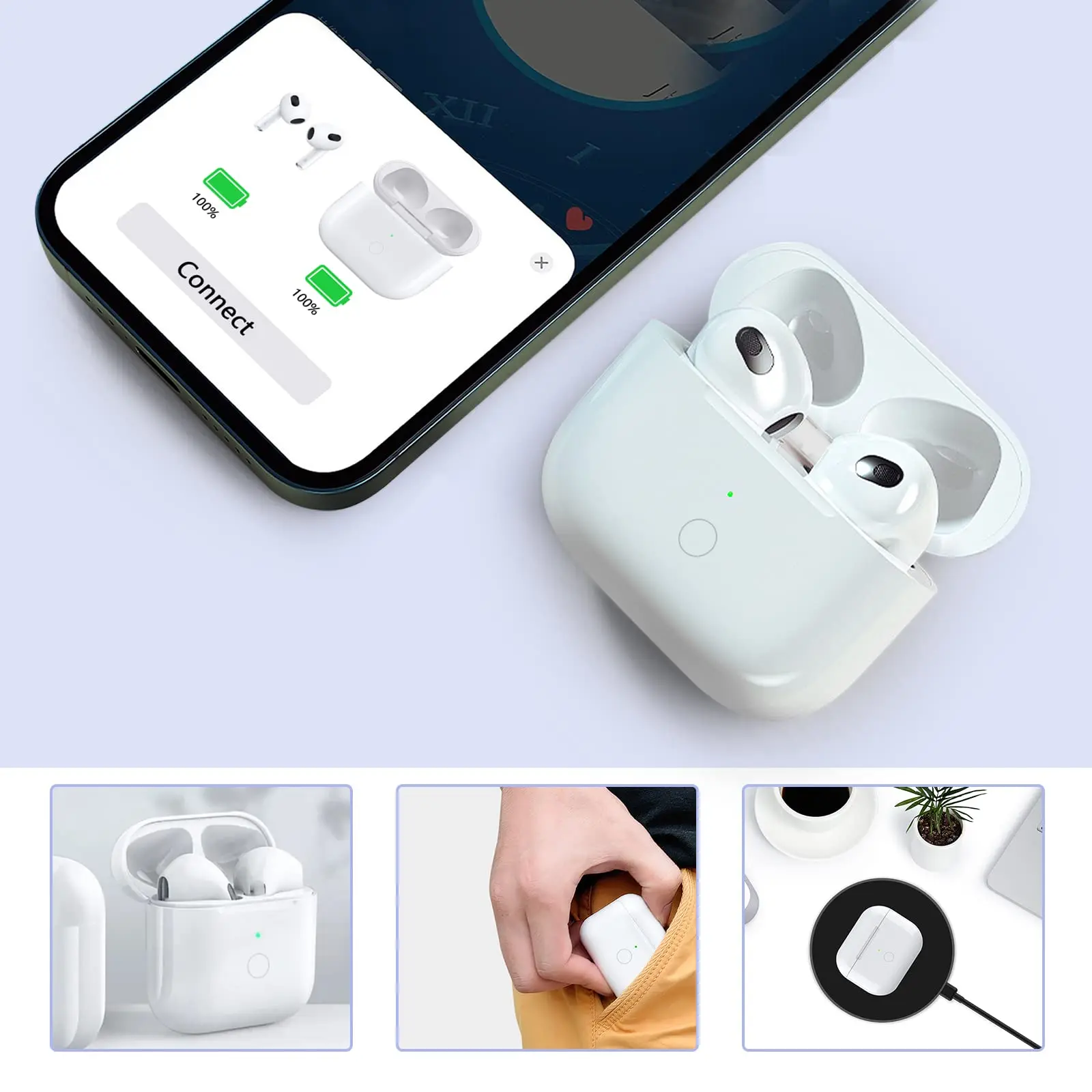Wireless Charging Case For AirPods 3rd Gen 600mAh BT Charger