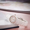 SINOBI Fashin White Ceramic Strap Woman Watches New Top Luxury Stainless S Ladies Quartz Wristwatches High Quality Women's Clock 4