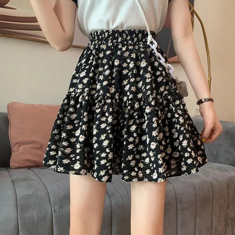 Short Mini Skirts For Women Korean Style Woman Skirt Chiffon