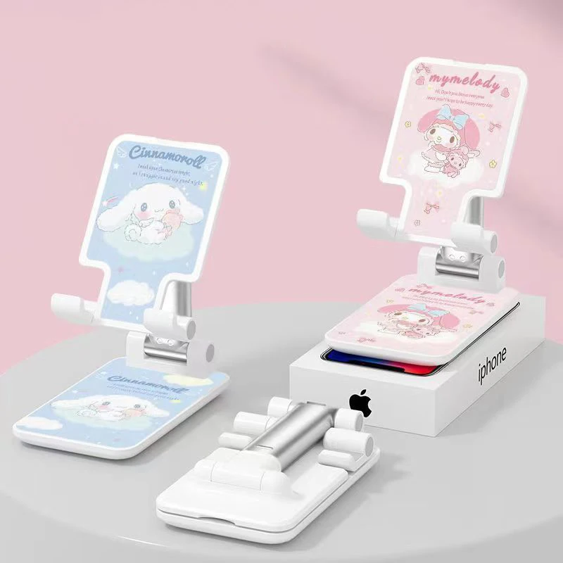 

Sanrio Kawaii Anime Cinnamoroll Mobile Phone Holder Mymelody Cartoon Cute Folding and Stretching Decorate Girl Gift Portable Toy