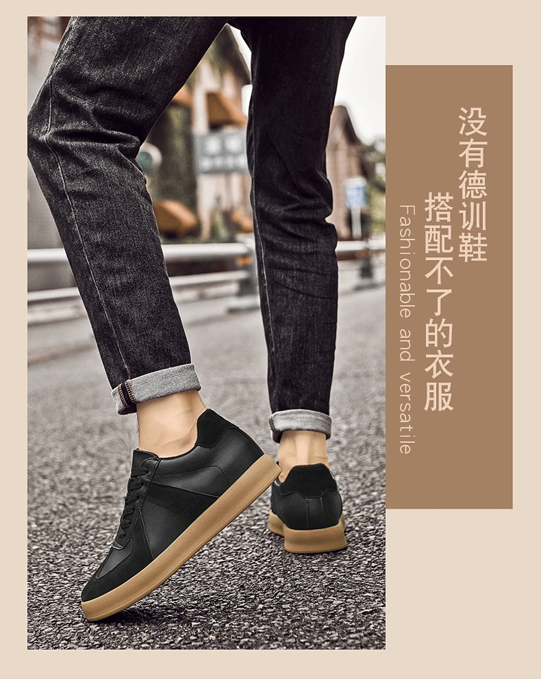 Elevator Sneakers For Women&Men Shoes Genuine Leather Height Increasing Shoes Lace Up Trainers Ladies Flat Shoes For Men