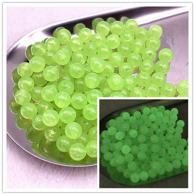 50pcs/lot  Strong Luminous Beads Glow In The Dark Fishing Loose Spacer Beads for Jewellery Marking DIY Necklace Bracelet