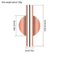 1Pcs Creative Rose Golden Stainless steel Vase Wall Holder Flowerpot Home Wedding Decoration For Livingroom Wall Mirror Vase - Image 6