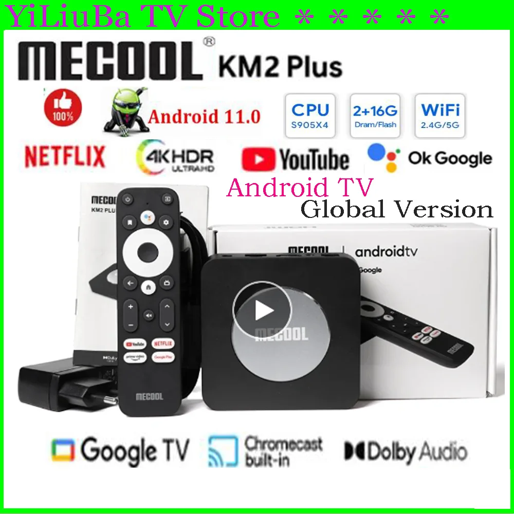 Roku Stick Android TV Box MECOOL KM2 Plus Deluxe Smart TV