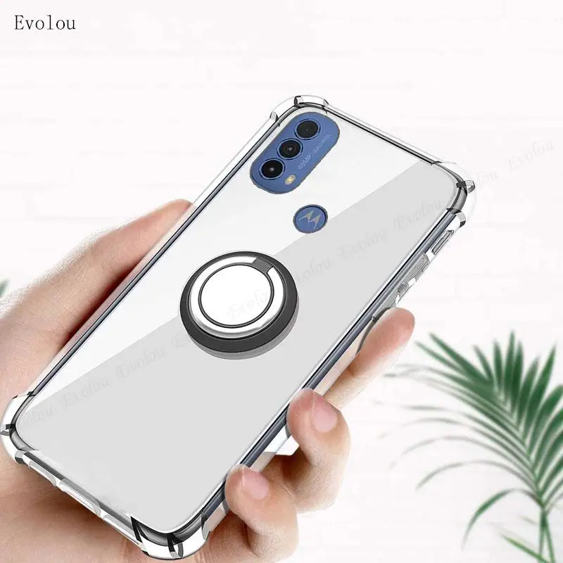Magnetic Ring Stand Holder Transparent Shockproof Phone Cover