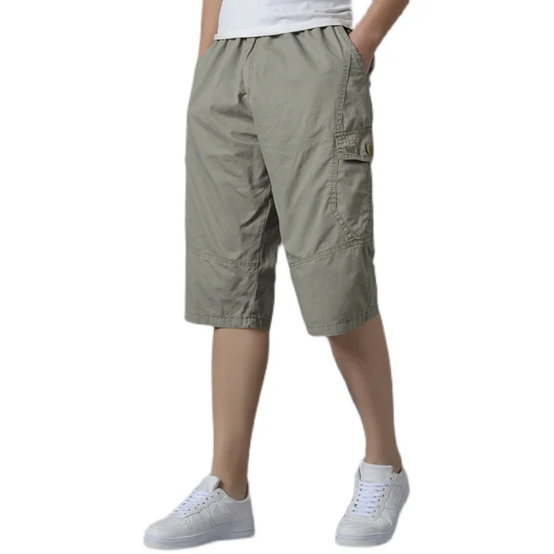 

New Arrival Men's Loose Work Clothes, Guy Shorts, Multiple Pockets, Thin Pure Cotton, Casual Oversized Summer Plus Size L-6XL