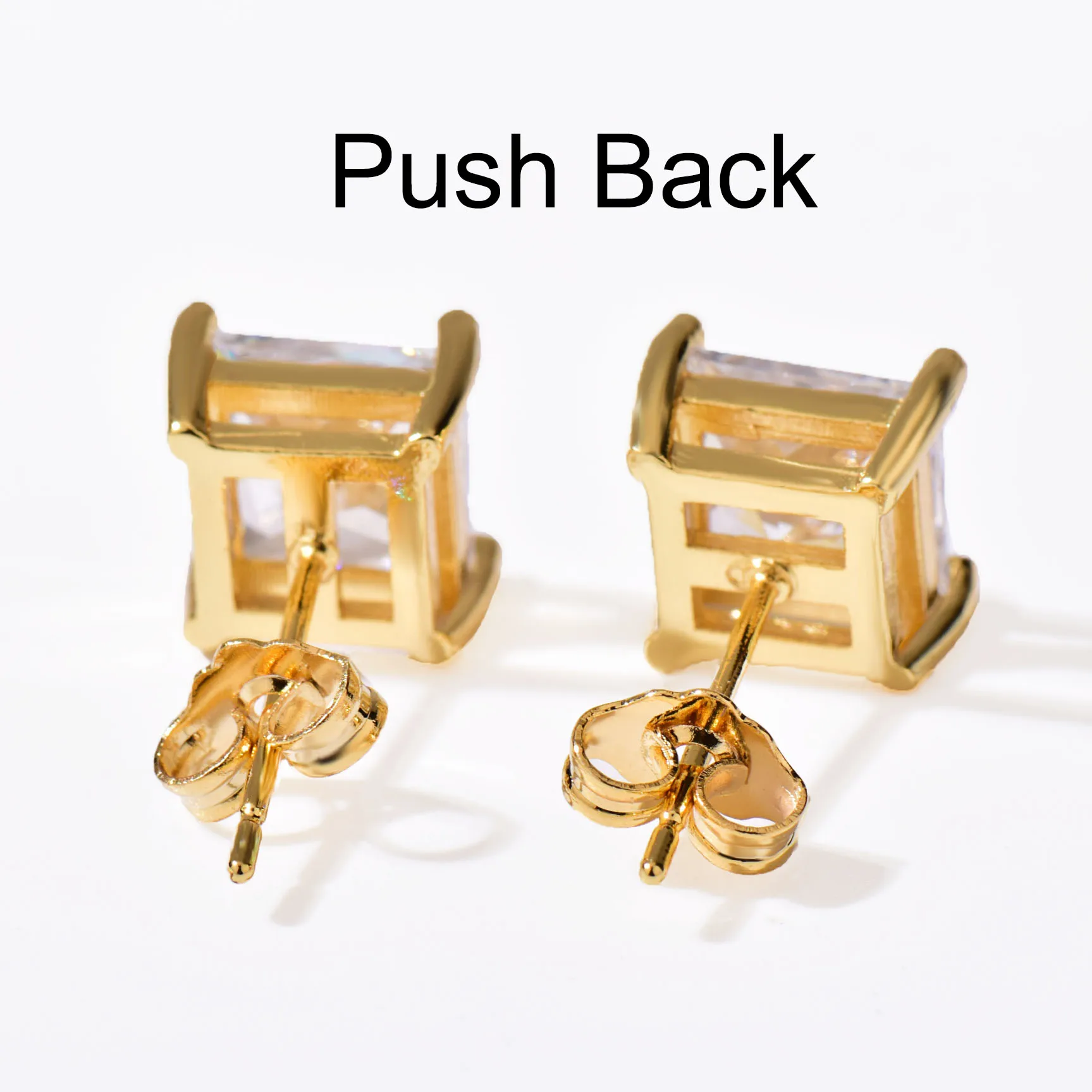 CUC 3-10MM Hip Hop Baguette CZ Stud Earrings With Screw Back AAA Zircon Men Women Square Earrings Trend Wedding Jewelry Gift 4