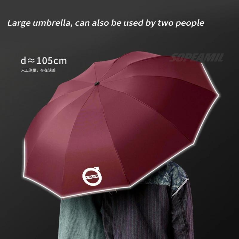 Car Led Light Umbrella Automatic Folding Sun Protection Sunshade For Volvo XC40 XC60 XC70 XC90 S40 S60 S80 S90 V40 V60 V70 V90