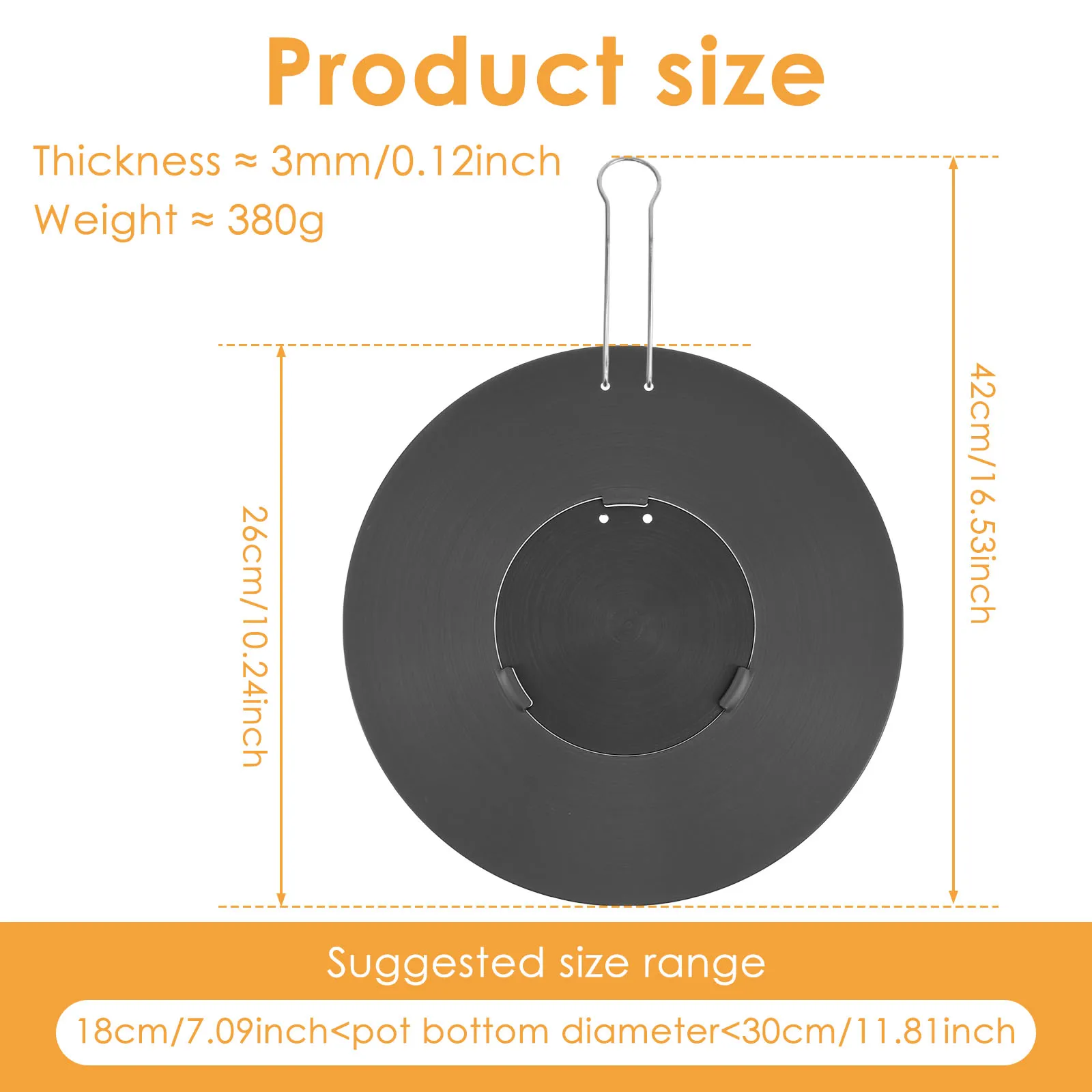 Heat Diffuser Plate with Removable Handle 3 Layer Heat Conduction Plate Portable Uniformly Heated Diffusion