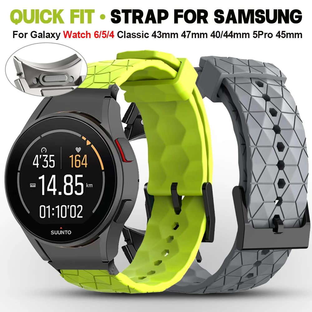 

No Gaps Silicone Strap For Samsung Galaxy Watch 6 Classic 47mm 43mm 40mm 44mm 5Pro 45mm Quick Fit Soft Band For 4Classic 42 46mm