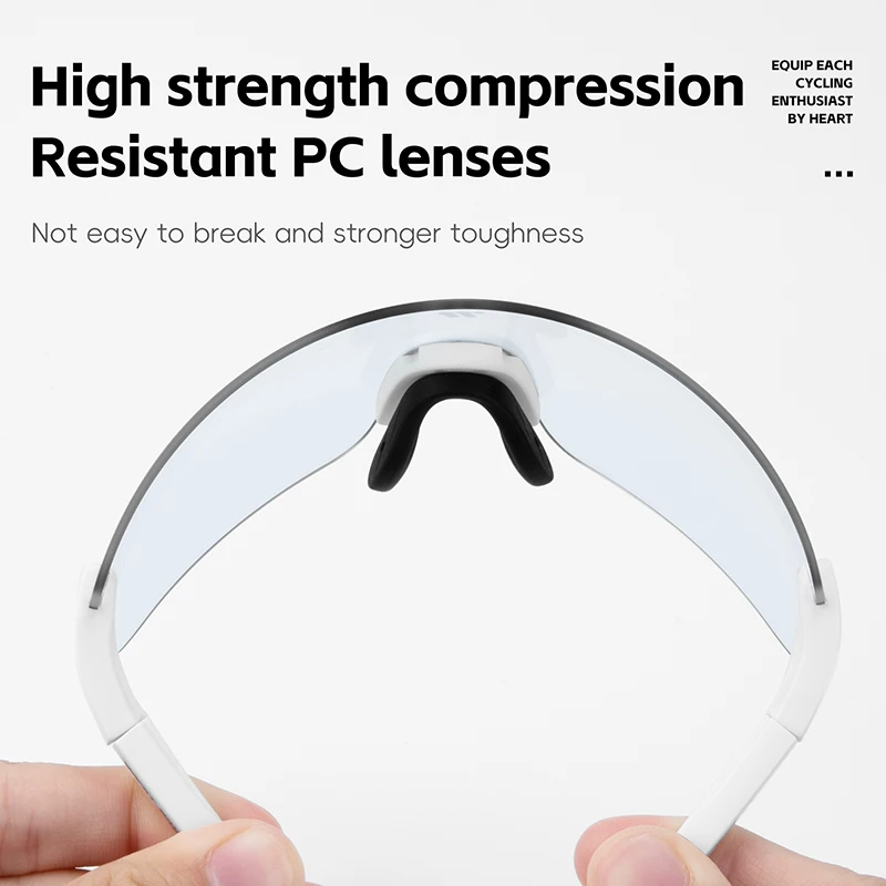 WEST BIKING Frameless Photochromic Glasses UV400 Protection HD Goggles Unisex TR90 Lightweight Cycling Glasses Sports Eyewear