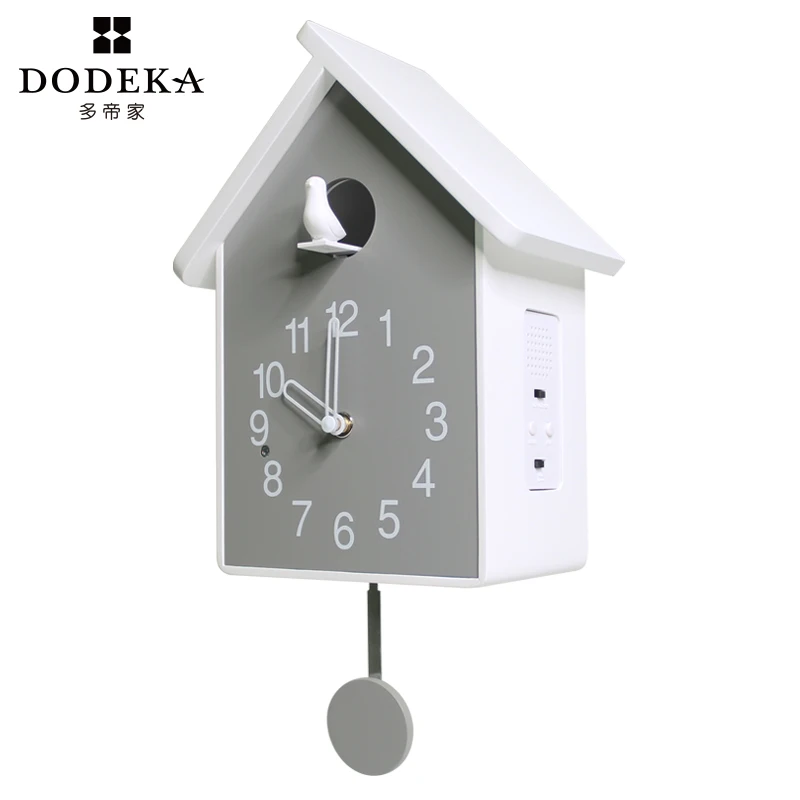 Cuckoo Birdhouse Wood Music Pendulum Wall Clock Color:Style 1;Sheet Size:34.8X19.4CM