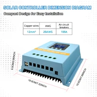 Chargeur solaire POWLSOJX MPPT 60A/80A/100A sélectionnable, double USB et protection en 3 étapes pour réverbères/systèmes d'alimentation domestique 4